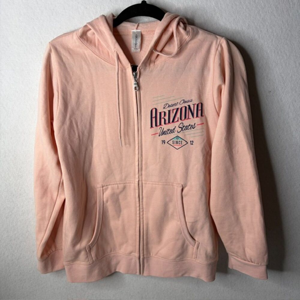 Perrin Arizona Desert Oasis womens blush graphic zip hoodie size Small